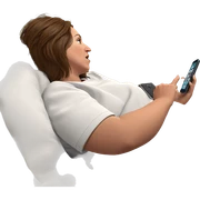 girl lying on bed with phone sticker