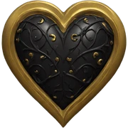 Black gold gothic heart sticker