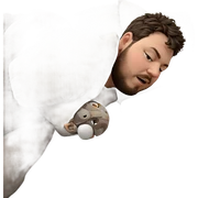 dreaming on a cozy bed sticker