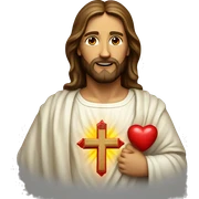 Jesus sacred heart with cross sticker