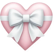 Pastel pink heart with white bow sticker
