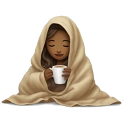 girl inside a blanket sipping coffee eyes closed sticker