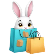 Bunny with shopping bag  sticker