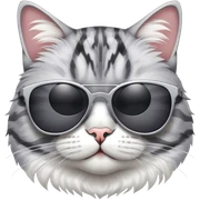 Cat with sunglasses sticker