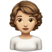 Girl with brown short hair and brown eyes sticker