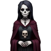 Gothic black marble pillars, dark grey building, burgundy accents, crows, skull, epic, beautiful, romantic, amazing, pretty scene, aesthetic scenery sticker