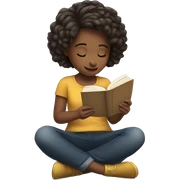 Girl reading sticker