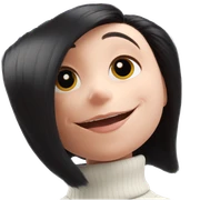 smiling girl in turtleneck sweater sticker
