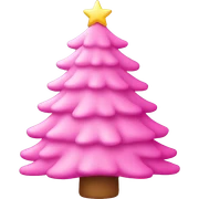 pink christmas tree sticker
