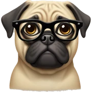 Pug wearing glasses sticker