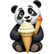 Panda eating ice cream sticker