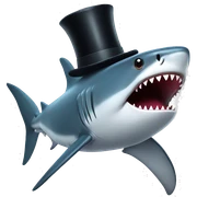 Shark with a top hat sticker