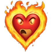 Heart in fire  sticker