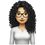long black curly hair glasses caucasian sticker