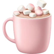 Light Pink mug of hot chocolate with marshmallows  sticker