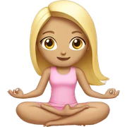 blonde yoga girl light pink clothes n sticker
