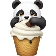Panda eating chocolate ice cream  sticker