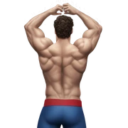 Henry cavill in a jock, backwards view, stretching glutes sticker