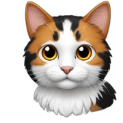 Cat with black, white and orange fur sticker
