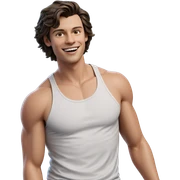 smiling boy in tank top sticker