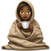 Girl in a blanket siping coffee sticker