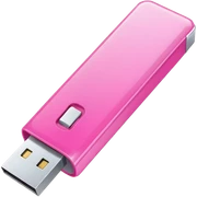 pink falshdrive with a folder sticker
