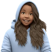 smiling girl in hoodie sticker