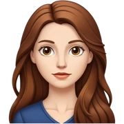 white Woman with long brown hair sticker