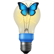 blue butterfly light bulb sticker