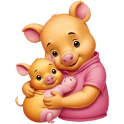 Winnie the Pooh hugging piglet  sticker