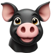Black pig sticker