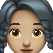 A girl with long black hair and big blue eyes sticker