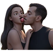 sweet outdoor kiss moment sticker
