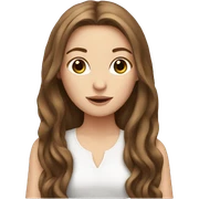 White girl with long brown hair sticker