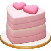 Light Pink heart birthday cake sticker