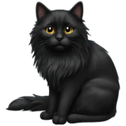 black long haired cat sticker