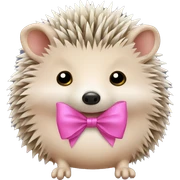 hedgehog with a pink bow sticker