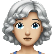 grey hair blue eyes sticker