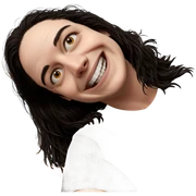 smiling horror indoors with window sticker