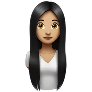 Long Black straight hair girl sticker