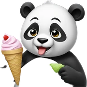 Panda eating ice cream sticker