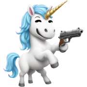Unicorn with gun sticker