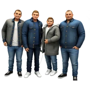 boys in stylish denim attire sticker