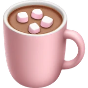 Light Pink mug of hot chocolate with marshmallows  sticker