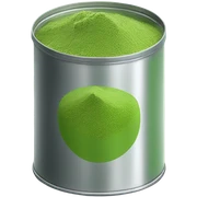 Matcha powder in a metal can sticker