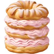 light pink paris-brest pastry with cream sticker