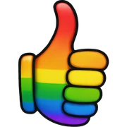 Rainbow thumbs up sticker