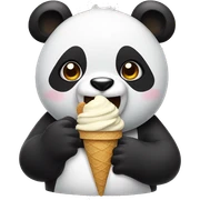 Panda eating ice cream sticker