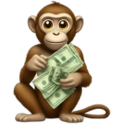 Monkey with money sticker