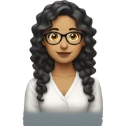 hispanic nerd girl wavy hair sticker